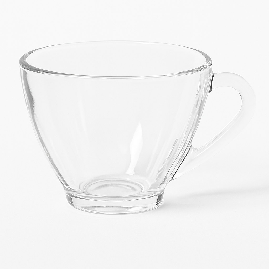 Classic Clear Glass Tea Cup with Handle – Elegant Heat-Resistant Design