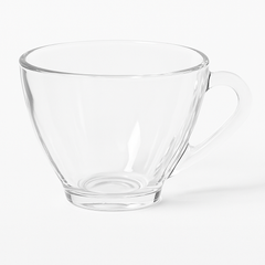 Classic Clear Glass Tea Cup with Handle – Elegant Heat-Resistant Design