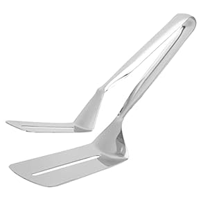 Stainless Steel Slotted Serving Tong – Dual Spatula Design for Frying & Flipping