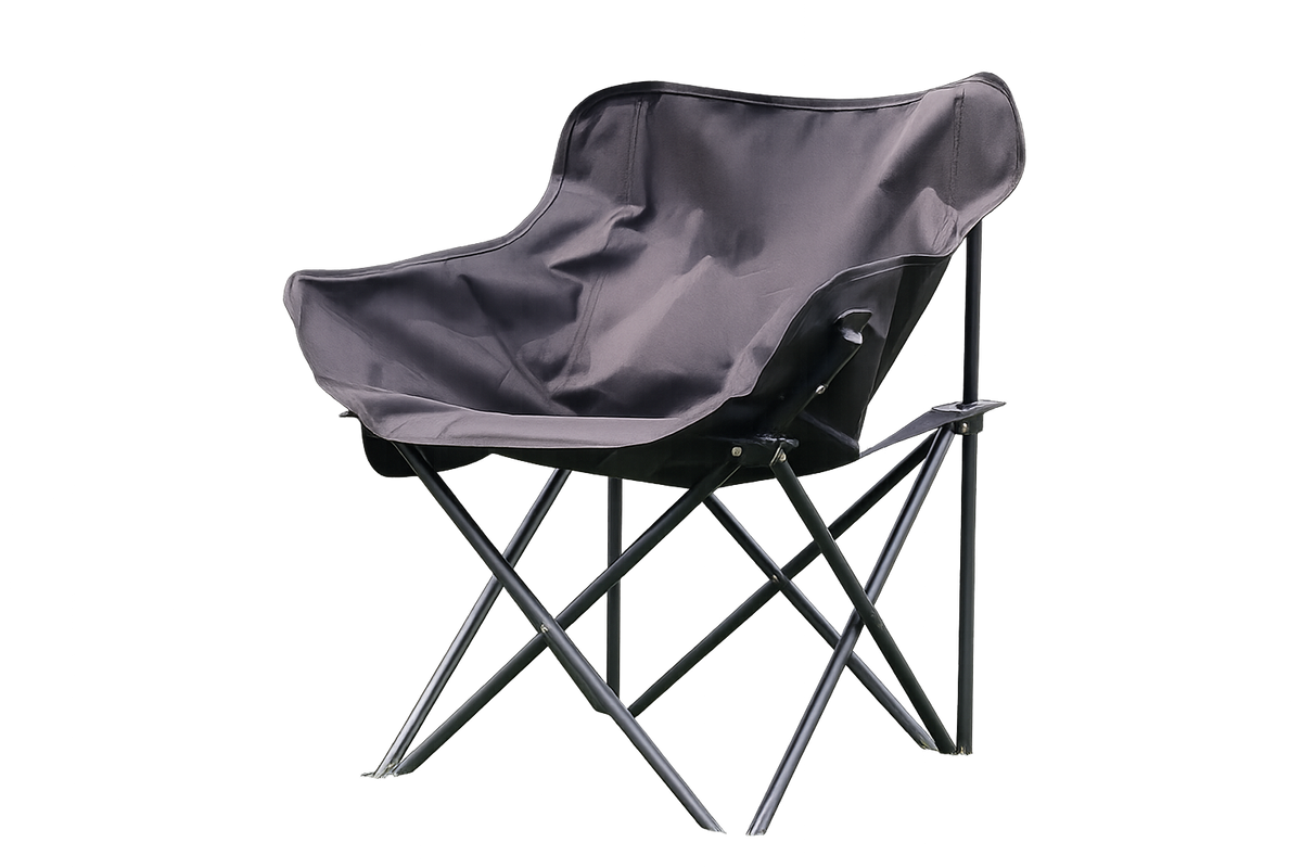 Heavy-Duty Foldable Camping Chair – Extra-Wide Seat with Arm Support and Steel Frame