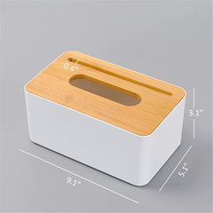 BambooDock™ Multipurpose Tissue Box with Phone Holder – Minimalist Organizer