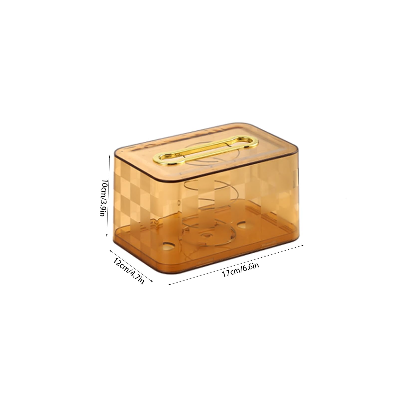 Crystal Luxe Cotton Swab & Tissue Box – Transparent Acrylic Dispenser with Gold Handle