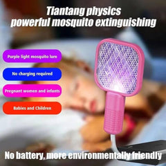 Rechargeable Electric Mosquito Swatter with UV Light – Dual-Purpose Insect Killer Racket
