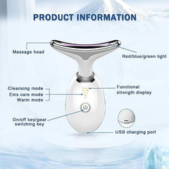 LED Neck Firming & Lifting Massager – Rechargeable Beauty Device for Skin Tightening