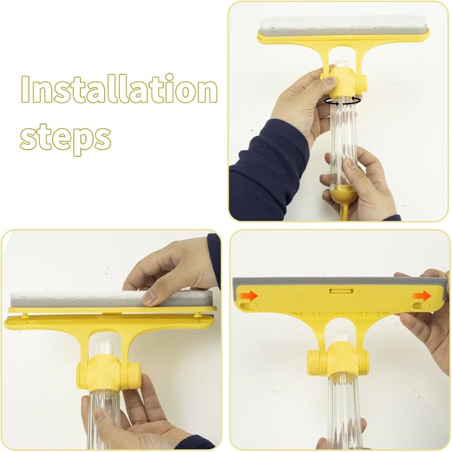 Luxury Gold Stainless Steel Shower Glass Wiper – Multi-Purpose Cleaning Squeegee with Hook