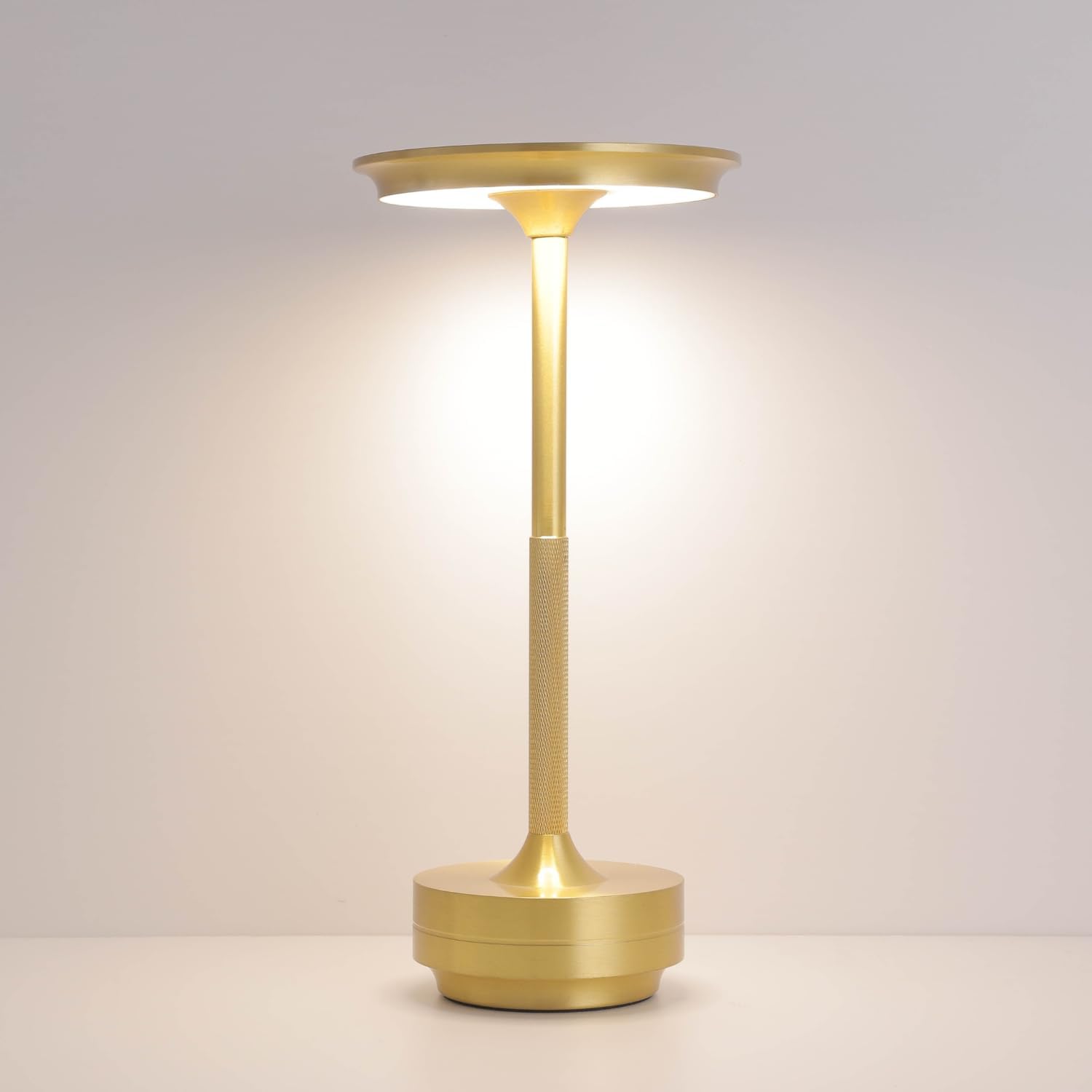 Modern Minimalist Gold LED Table Lamp – Rechargeable Touch Control Light for Home, Office & Restaurants