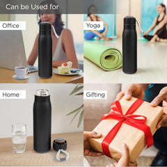 ThermoGrip™ 550ml Double-Wall Stainless Steel Bottle – Vacuum Insulated with Easy Strap