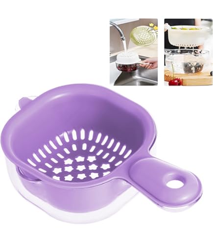 Mini Multipurpose Handheld Strainer – Compact Plastic Drain Scoop with Hook Handle