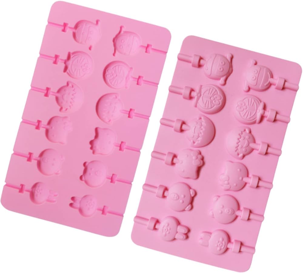 Cute Silicone Lollipop Mold Set – 6-Piece Cartoon Candy & Chocolate Molds for Kids