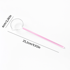 Heat-Resistant Borosilicate Glass Tarka Spoon with Colored Handle – 25cm