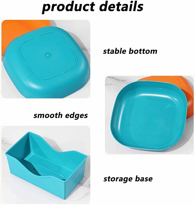StackMate Plate Set with Organizer – 10-Piece Modern Square Dinner Plates Set