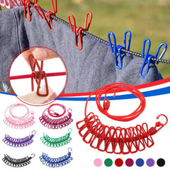ClipCord™ Portable Travel Clothesline rope  with Windproof Clips