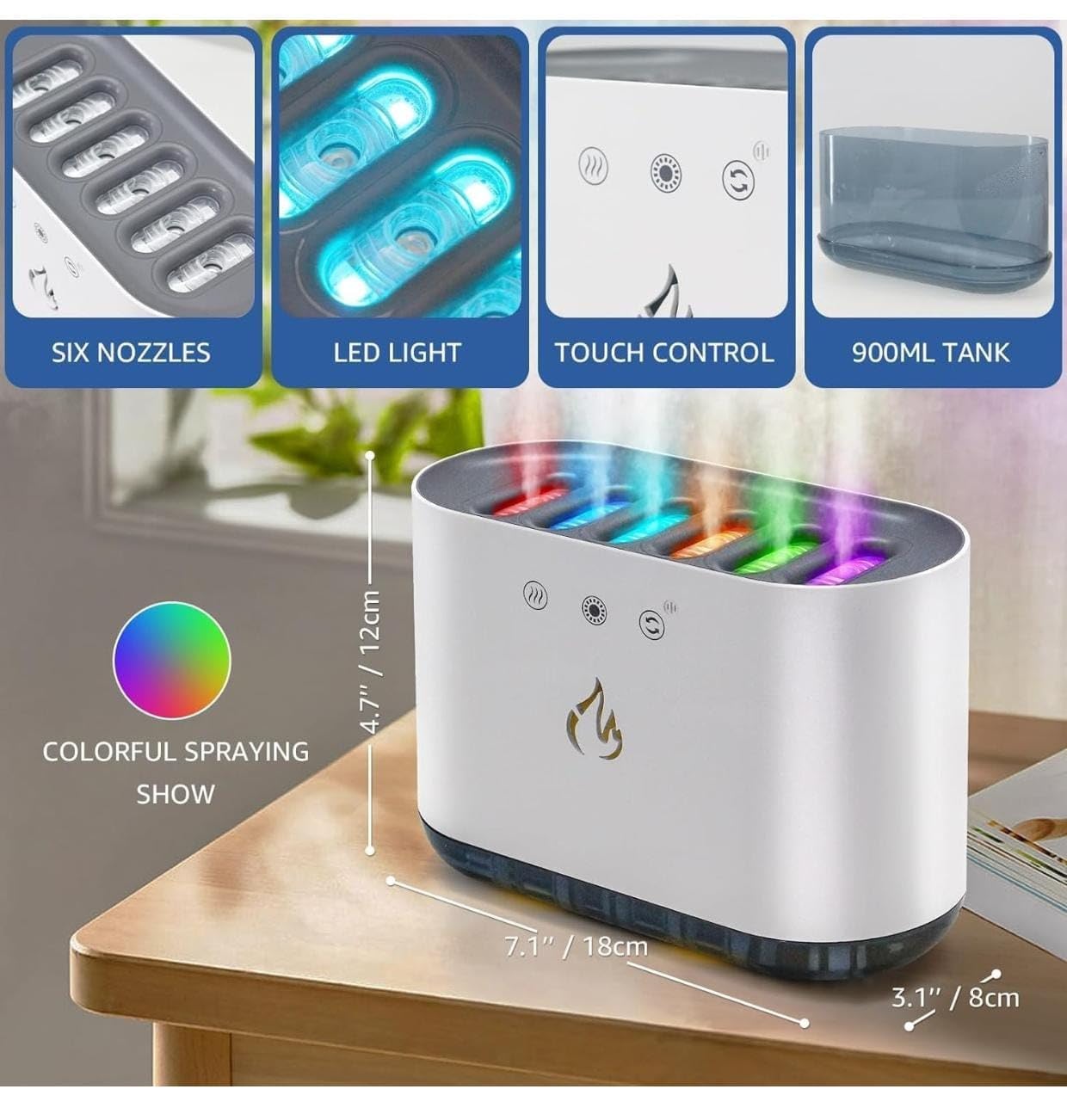 HUMIDIFIERS 6 HOLES AROMA Essential Oil Diffuser Humidifiers