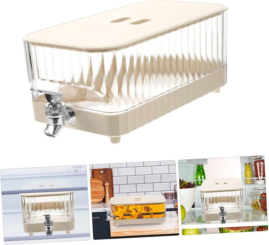 Large Refrigerator Beverage Dispenser with Faucet – 5L Cold Drink Storage Tank for Juice, Water, and Tea