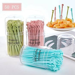 Reusable Fruit Fork Set – 10Pcs Mini Dessert Picks with Cute Butterfly & Sunflower Handles