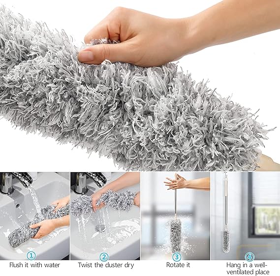 Microfiber Extendable Cleaning Duster – Washable & Reusable for Home, Car & Office