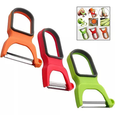 3-in-1 Multi-Function Vegetable Peeler Set with Interchangeable Blades