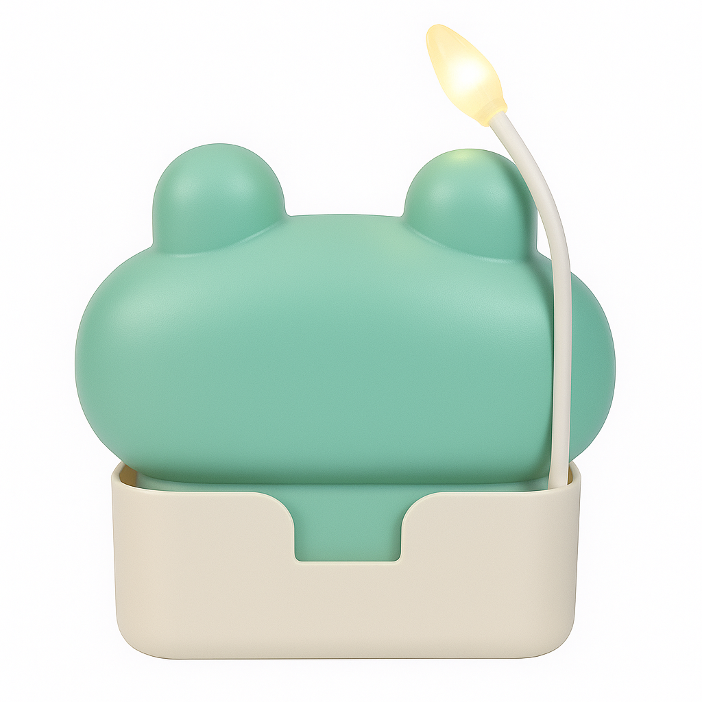Cute Frog-Themed LED Night Light & Storage Box – Multi-Function Kids Room Organize