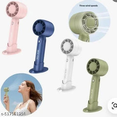 USB Rechargeable Mini Handheld Fan – 3-Speed Personal Cooling Fan with Stand (Multicolor)