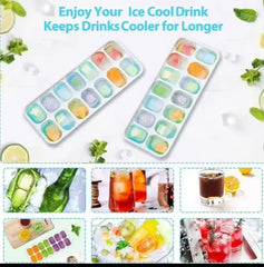 ColorPop Silicone Ice Cube Trays – Multi-Color Freezer Molds for Juices, Fruits & Creative Frozen Treats