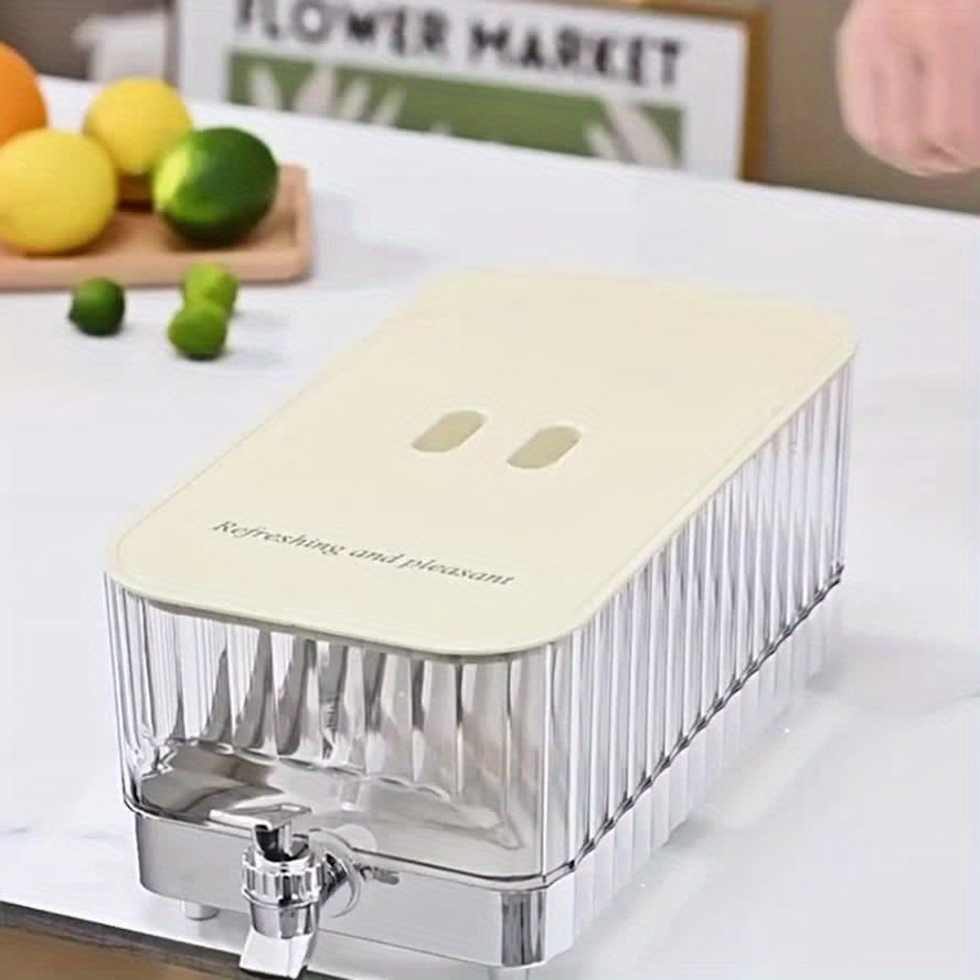 Large Refrigerator Beverage Dispenser with Faucet – 5L Cold Drink Storage Tank for Juice, Water, and Tea