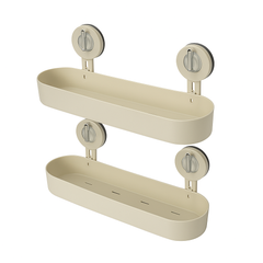 No-Drill Wall-Mounted Bathroom Storage Rack – Dual Suction Organizer for Toiletries & Cosmetics