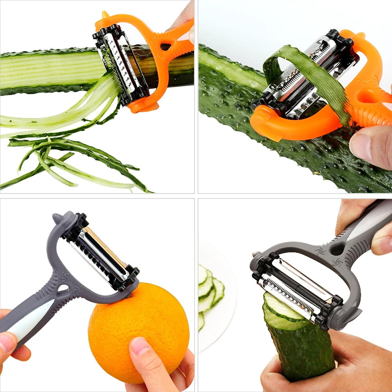 3-in-1 Multifunctional Stainless Steel Peeler – Julienne, Slice & Shred in Seconds!