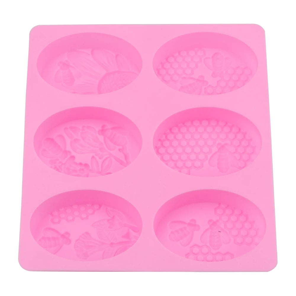 6-Cavity Silicone Easter Egg Mold – Decorative Oval Chocolate & Soap Tray