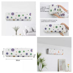 Stretchable Air Conditioner Dust Cover – Floral Print Protective Sleeve