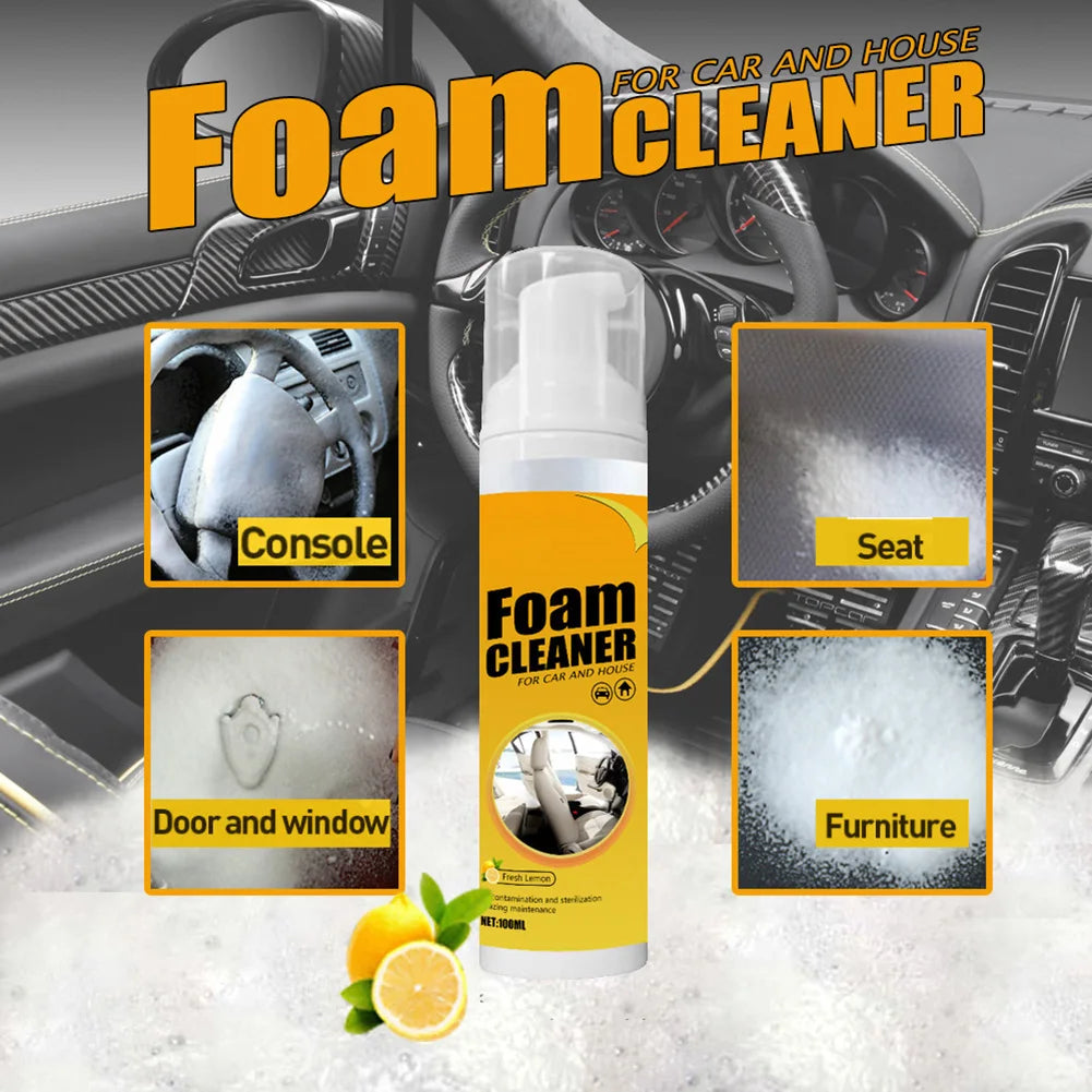 All-Purpose Car Interior Foam Cleaner – Deep Cleaning Spray for Dashboard, Seats & Roof