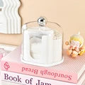 Cute Acrylic Cotton Pad & Swab Dispenser Set with Lid – Decorative Vanity Storage Box