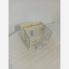 Premium Textured Acrylic Tissue Box Organizer with Remote Holder -