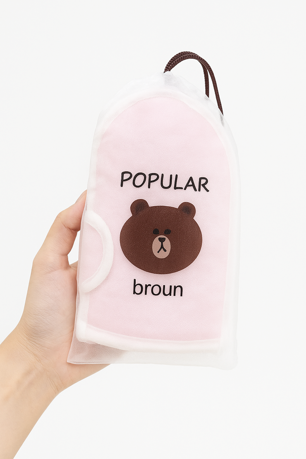 Popular Bear Print Bath Cover – Soft & Stylish Bathroom Loofah Cover
