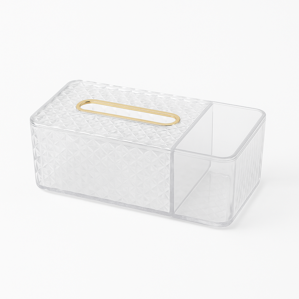 Elegant Crystal-Cut Multipurpose Tissue & Storage Organizer