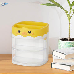 Cute Duck-Themed 3-Layer Drawer Organizer – Multi-Compartment Storage Box for Kids & Home