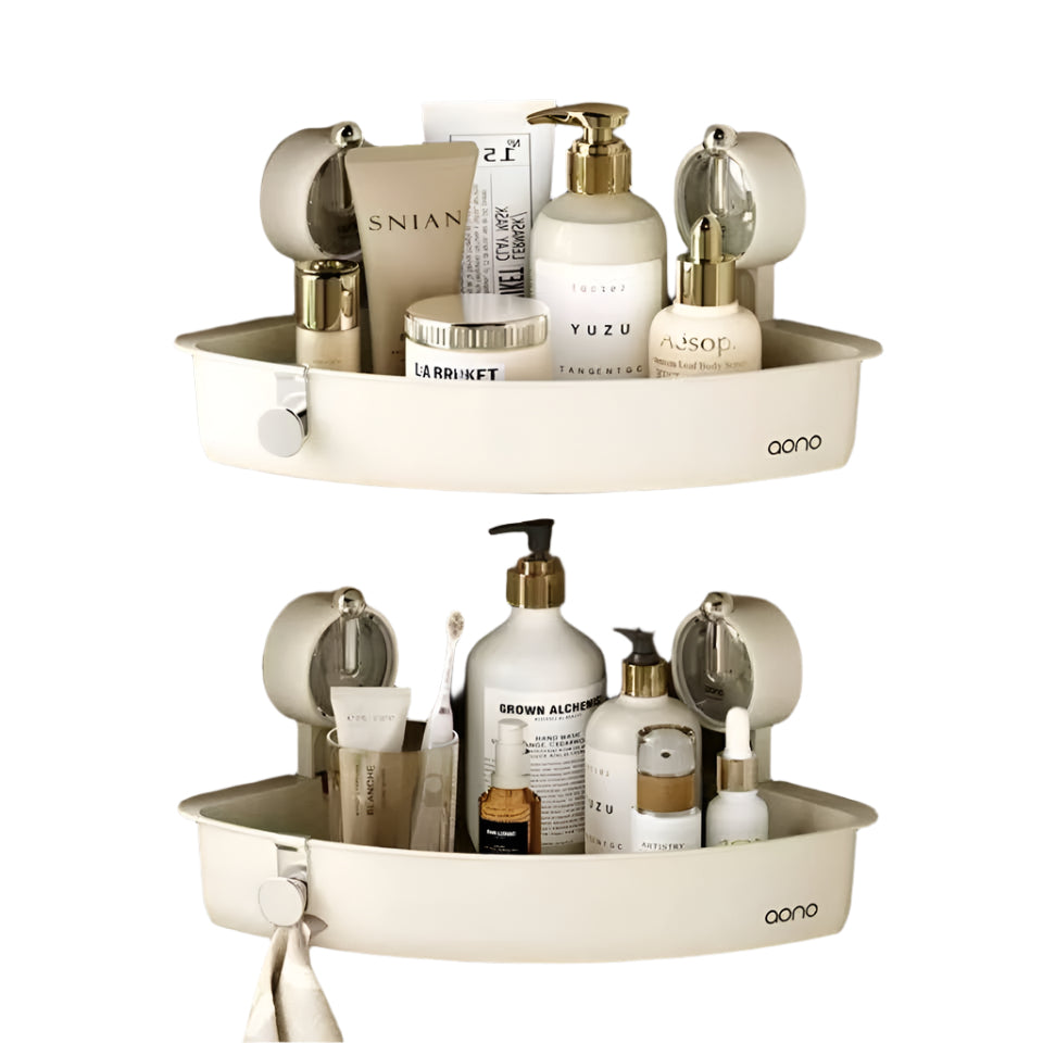 2-Layer Corner Wall Shelf Organizer – Heavy Duty Bathroom Storage Rack