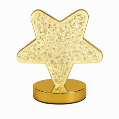 Crystal Star LED Table Lamp – Decorative Night Light with Gold Base