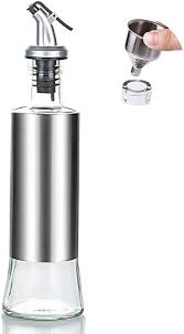 ChefFlow™ Stainless Steel Oil Dispenser Bottle – Precision No-Drip Pourer