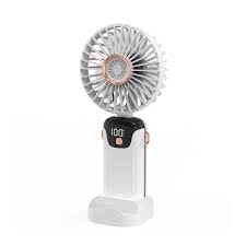 USB Rechargeable Handheld Fan with Stand – 3-Speed Portable Breeze Blower