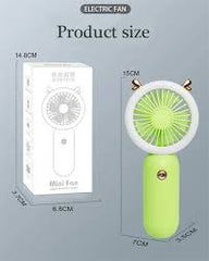Cute Rechargeable Mini Handheld Fan – Compact Cooling with LED Light Ring