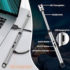 USB Rechargeable ARC BBQ Lighter – Windproof Flameless Electric Lighter with Flexible Neck