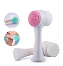 "GlowBrush™ 2-in-1 Deep Cleansing Face Brush – Soft Bristles + Silicone Exfoliator