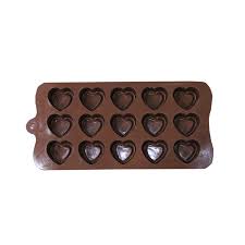 Flexible Heart-Shaped Silicone Chocolate & Ice Mold – 15-Cavity Tray
