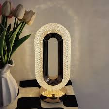 Crystal Loop LED Table Lamp – Luxury Ambient Light with Gold Base