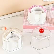 Cute Acrylic Cotton Pad & Swab Dispenser Set with Lid – Decorative Vanity Storage Box