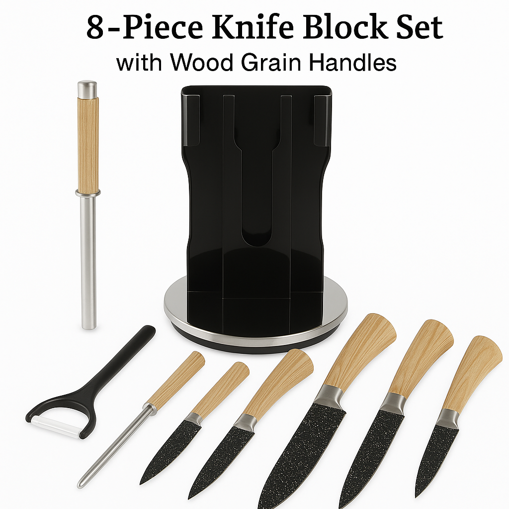 Premium Kitchen Knife Set with Rotating Stand