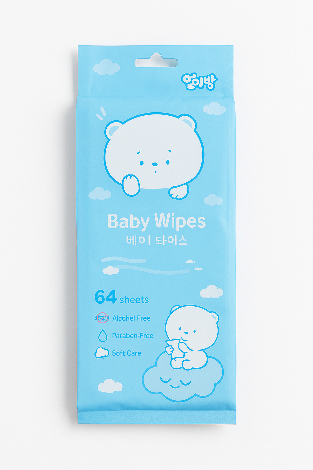 Soft & Gentle Baby Wet Wipes – 64 Sheets Pack with Cartoon Packaging