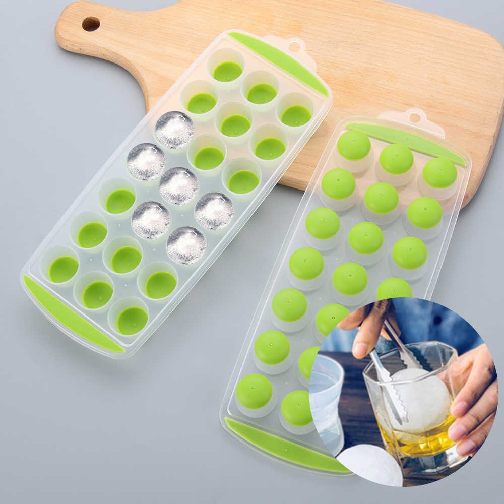 Round Ice Ball Tray – Easy Push Pop-Out Mold for Smooth Ice Spheres & Mini Frozen Treats