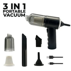 3-in-1 Portable Rechargeable Mini Vacuum Cleaner – Blower, Suction & Dust Remover Kit