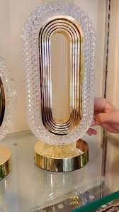 Crystal Loop LED Table Lamp – Luxury Ambient Light with Gold Base